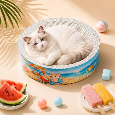 Corrugated Cardboard Cat Scratcher Bed