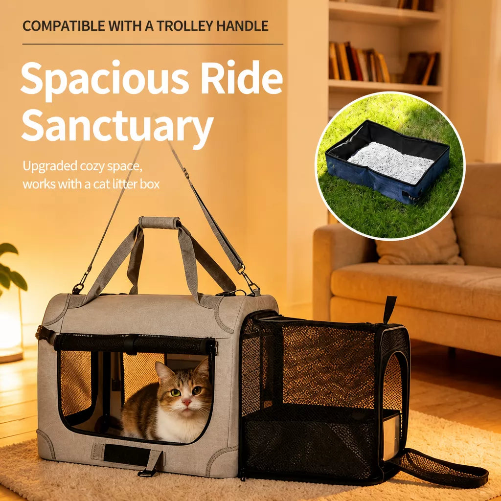 Foldable Pet Carrier for Cats and Dogs