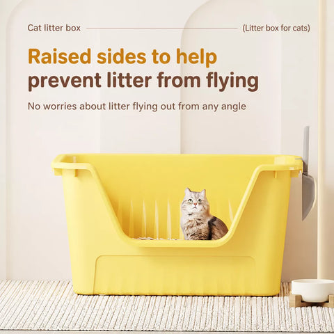 Jumbo Plastic Cat Litter Box with High Sides p-05679