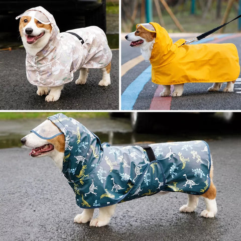 Waterproof Full-Coverage Dog Rain Poncho for Rainy Walks