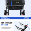 Foldable Pet Stroller with Detachable Carrier for Dogs & Cats