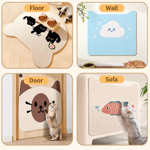 Self-Adhesive Cat Scratching Mat for Doors and Furniture