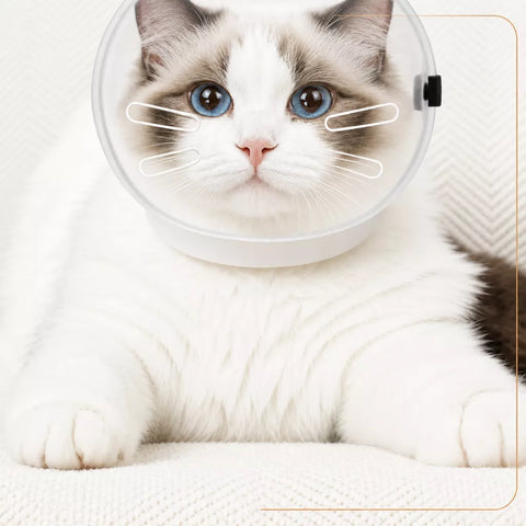 Clear Plastic Recovery Cone for Cats