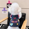 Denim-Style Nylon Pet Harness with Optional Leash for Small Pets