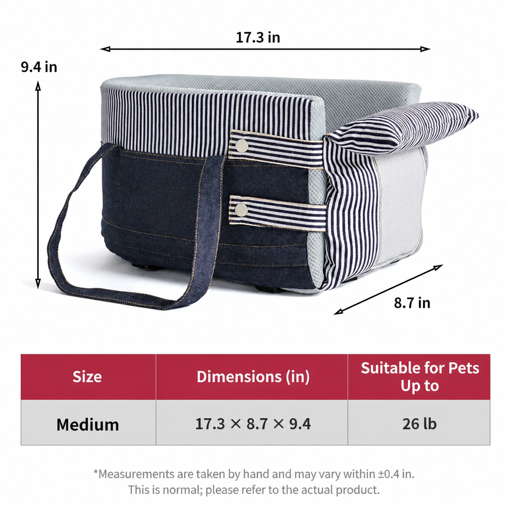 Canvas Pet Car Seat for Small Dogs & Cats