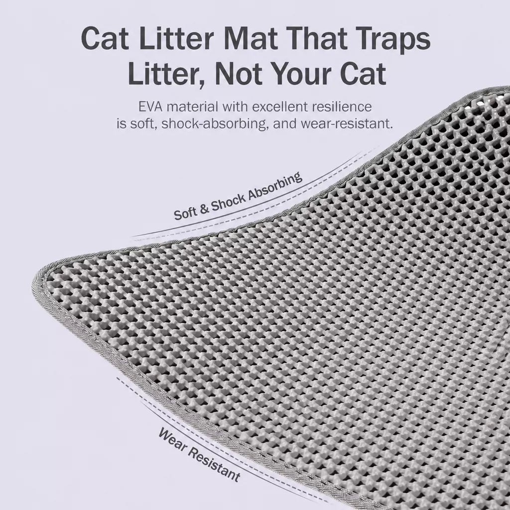 Double-Layer Cat Litter Mat for Cleaner Litter Box Areas