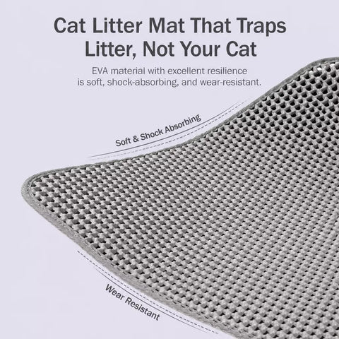 Double-Layer Cat Litter Mat for Cleaner Litter Box Areas