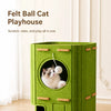 Multi-Level Cat Tree with Enclosed House and Scratching Areas