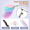 Interactive Cat Wand Toy with 6 Feather Attachments