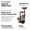 Rubberwood Cat Tree with Hideaway Bed for Multiple Cats