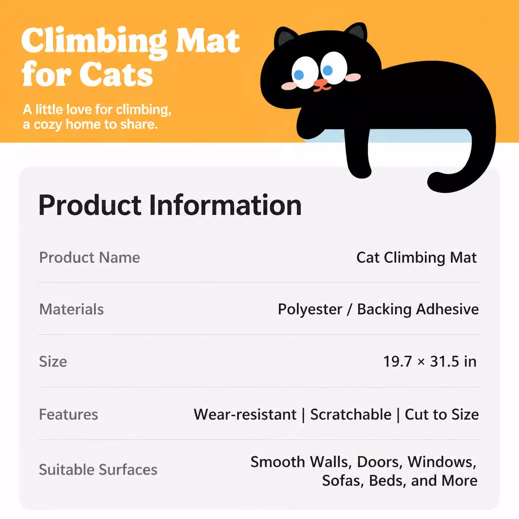 Vertical Wall-Mounted Cat Scratcher with Self-Adhesive Backing