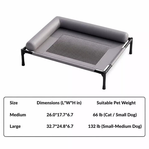 Elevated Faux Leather Pet Bed for Cats and Small to Medium Dogs