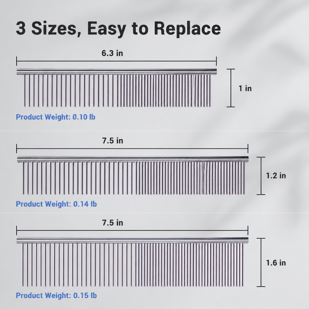 Stainless Steel Grooming Comb for Cats & Dogs