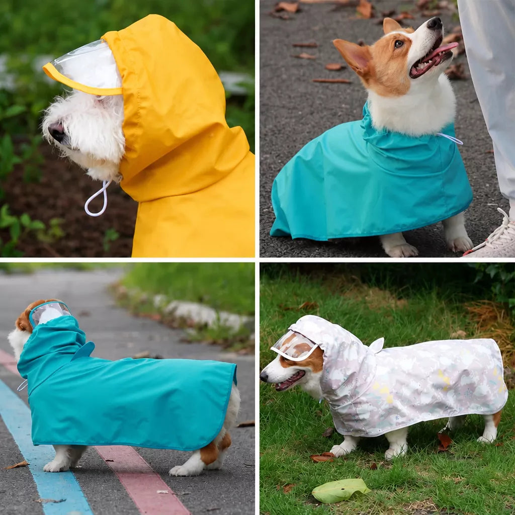 Waterproof Full-Coverage Dog Rain Poncho for Rainy Walks