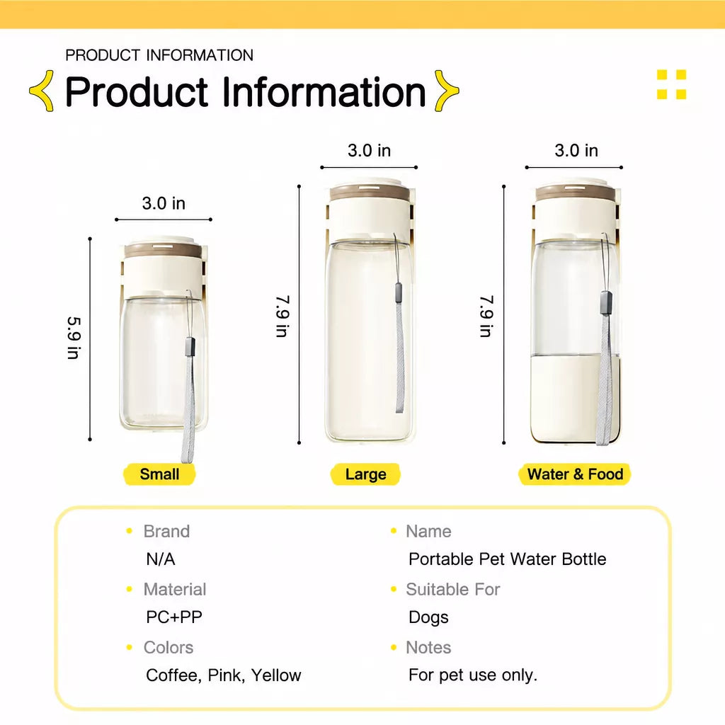 Portable Dog Water Bottle with Built-In Drinking Cup