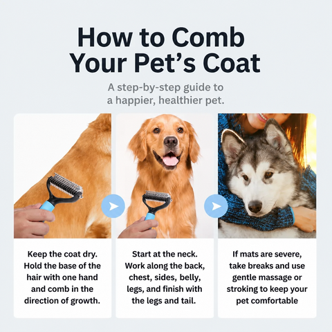 Double-Sided Dematting Comb for Cats & Dogs