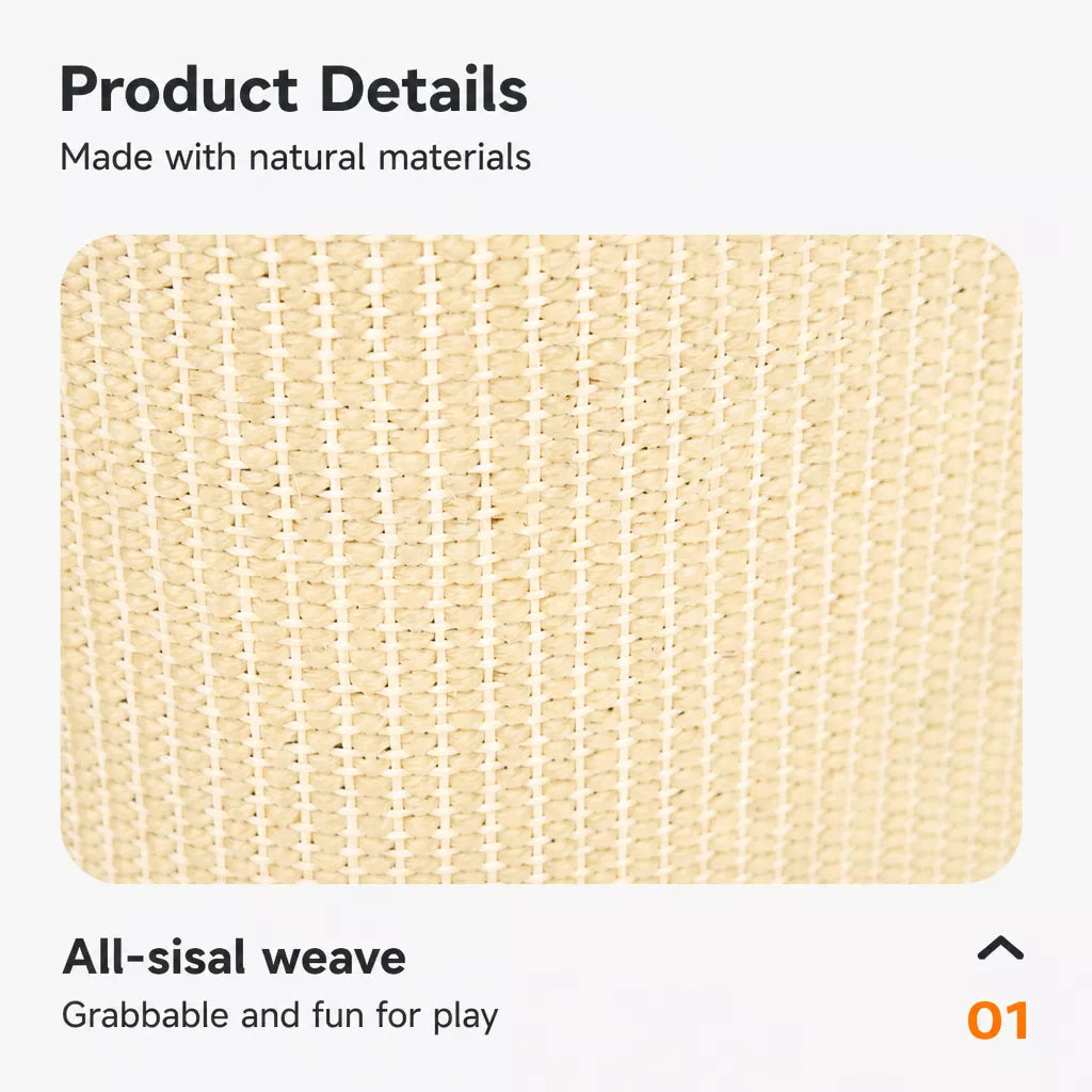 Square Sisal Cat Scratching Barrel with Integrated Bed
