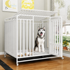 Reinforced Metal Dog Crate with Integrated Toilet Area