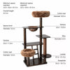 Rubberwood Cat Tree with Hideaway Bed for Multiple Cats
