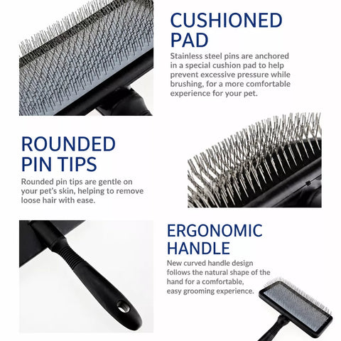 Dog & Cat Grooming Pin Brush for Loose Fur & Tangles