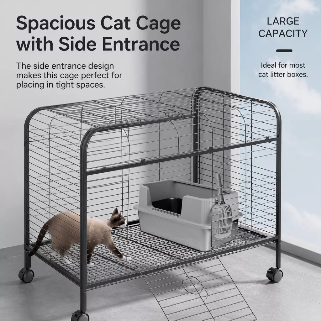 Extra-Large Stainless Steel High-Sided Cat Litter Box p-05697