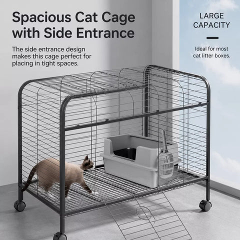 Extra-Large Stainless Steel High-Sided Cat Litter Box p-05697