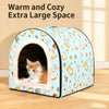 Semi-Enclosed Waterproof Pet Bed with Washable Cover