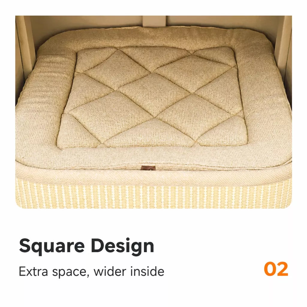 Square Sisal Cat Scratching Barrel with Integrated Bed