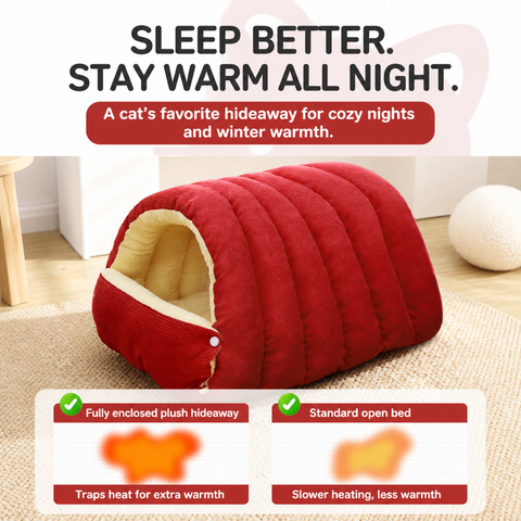 Semi-Enclosed EPE Foam Pet Bed for Cats & Dogs