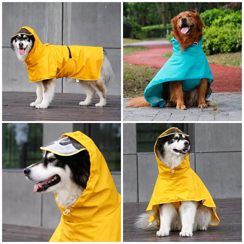 Waterproof Full-Coverage Dog Rain Poncho for Rainy Walks