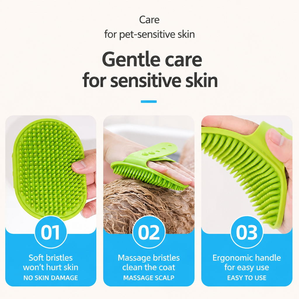 Silicone Pet Bath & Grooming Brush
