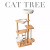 Rubberwood Cat Tree with Hideaway Bed for Multiple Cats