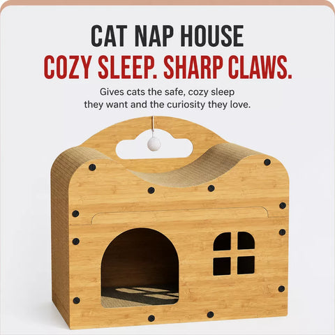 Spacious Corrugated Cardboard Cat Scratcher House