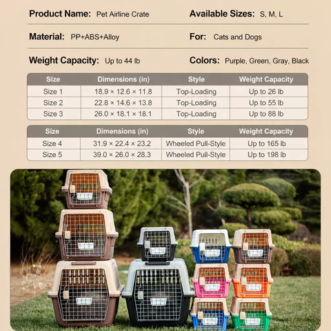 Pet Travel Carrier for Cats and Small to Medium Dogs