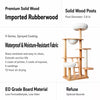 Rubberwood Cat Tree with Hideaway Bed for Multiple Cats
