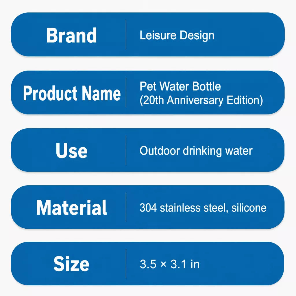 Portable Stainless Steel Pet Water Bottle