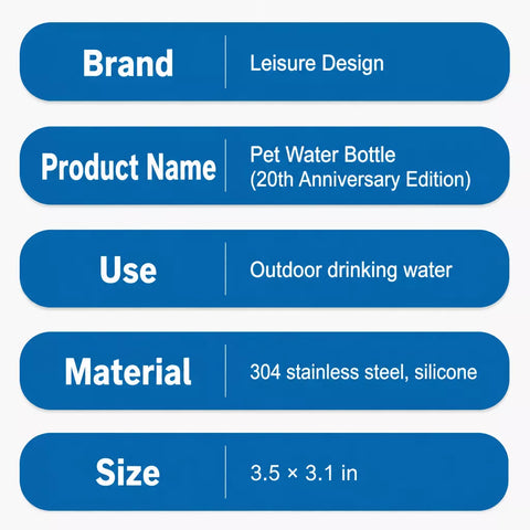 Portable Stainless Steel Pet Water Bottle