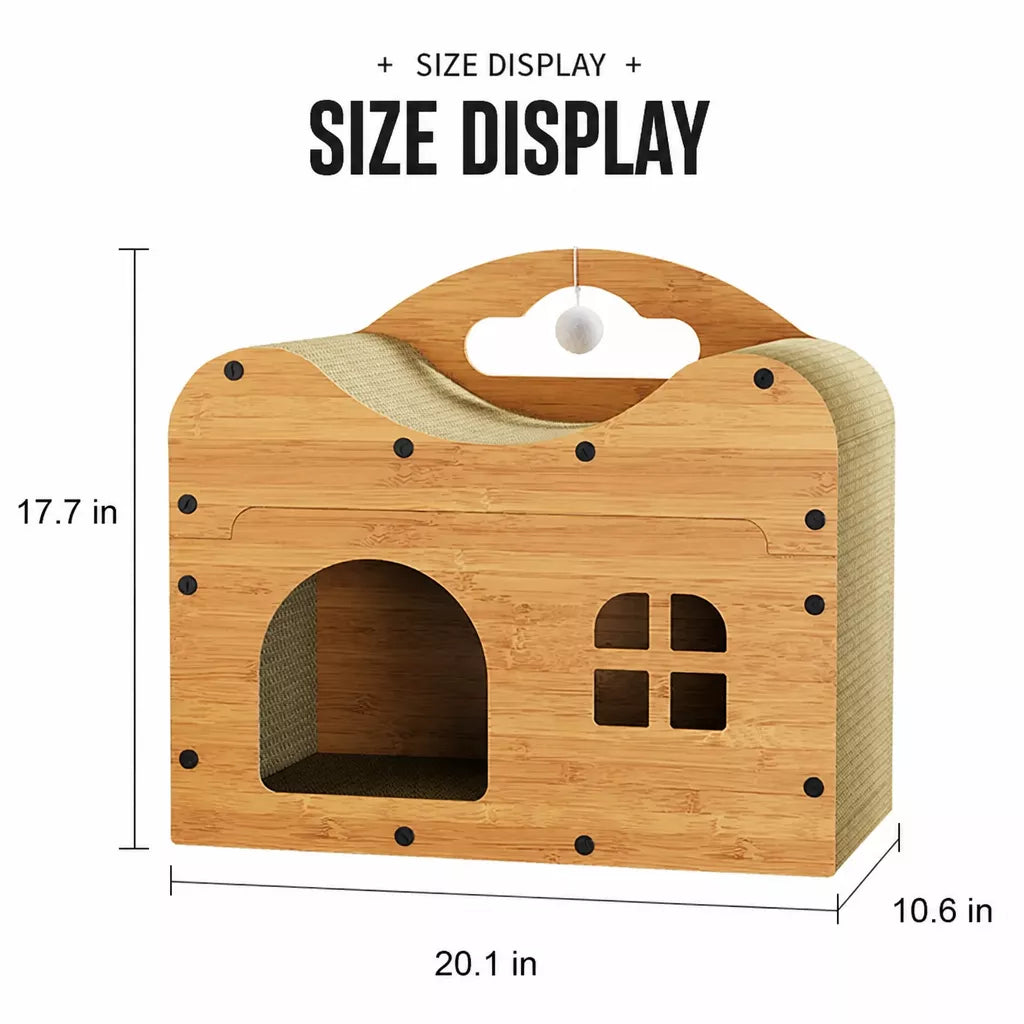 Spacious Corrugated Cardboard Cat Scratcher House