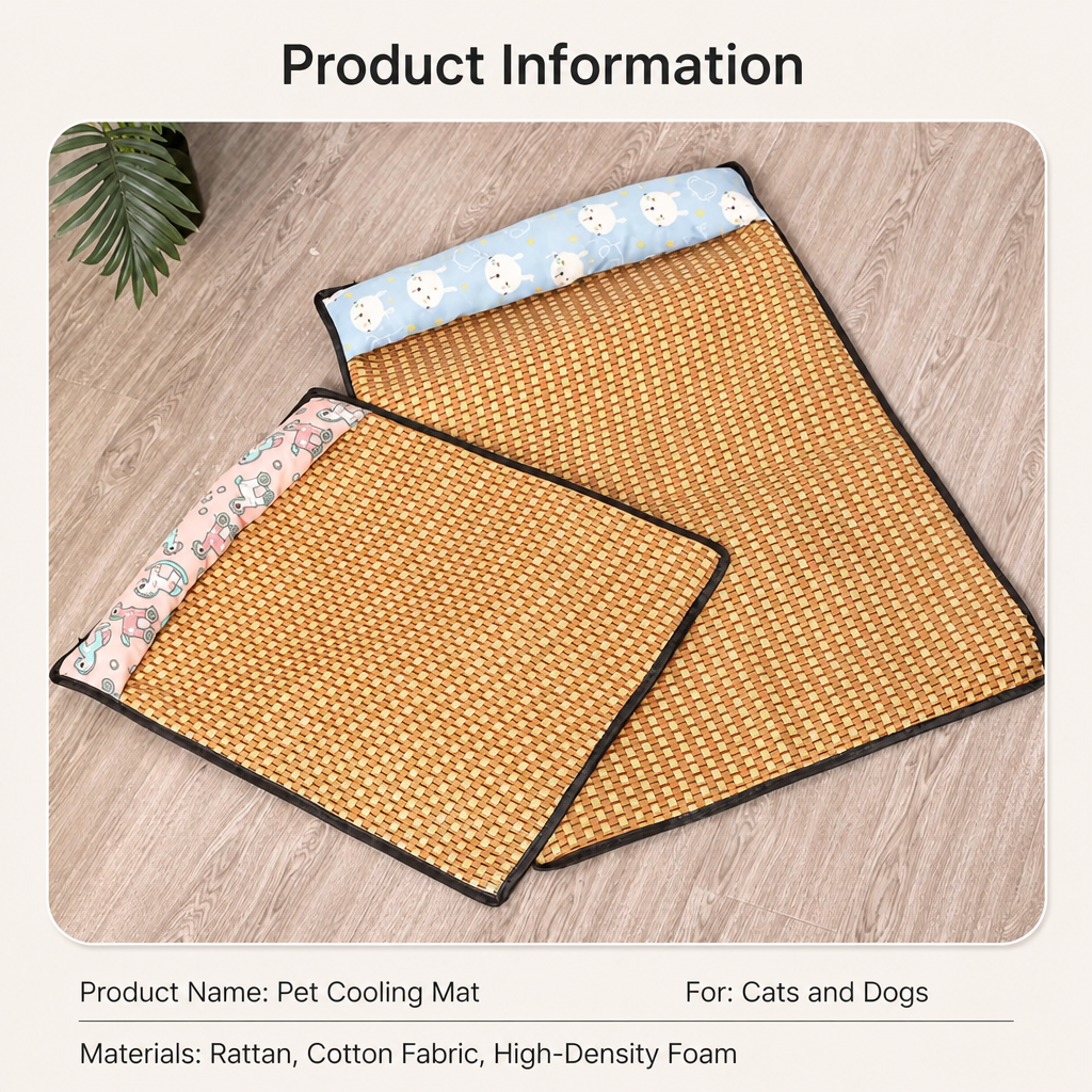 Foam Pillow Pet Bed Mat for Cats and Dogs