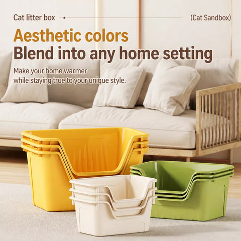 Jumbo Plastic Cat Litter Box with High Sides p-05679