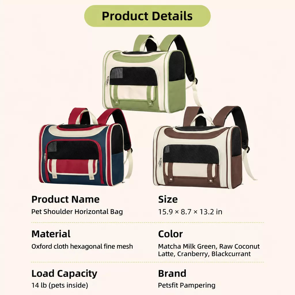 Canvas Pet Carrier Backpack for Cats and Dogs