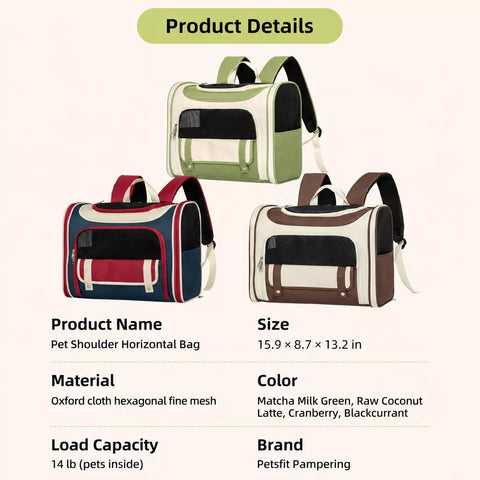 Canvas Pet Carrier Backpack for Cats and Dogs