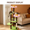 Wooden Cat Tree with Scratching Post and Enclosed Cat House