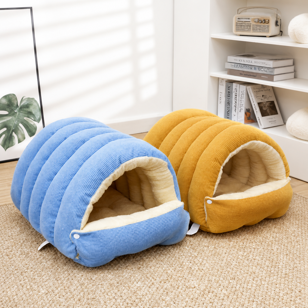 Semi-Enclosed EPE Foam Pet Bed for Cats & Dogs