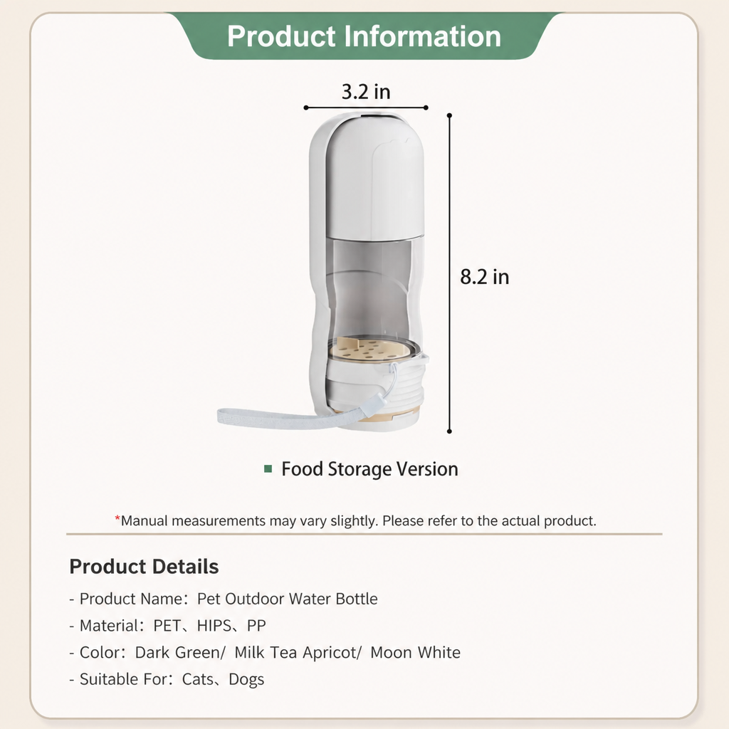 Foldable Pet Water Bottle & Feeder for Dogs and Cats