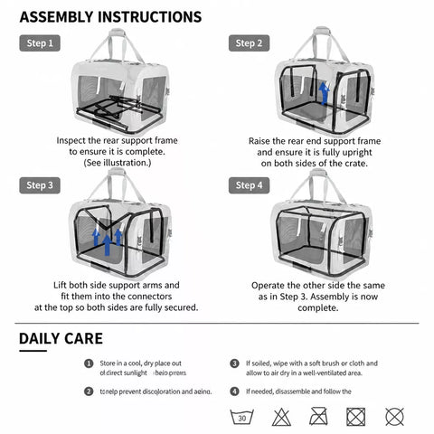Foldable Pet Carrier for Cats and Dogs