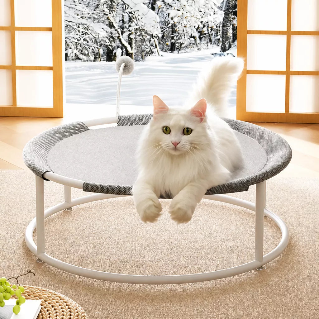 All-Season Cat Bed with Integrated Climbing Hammock