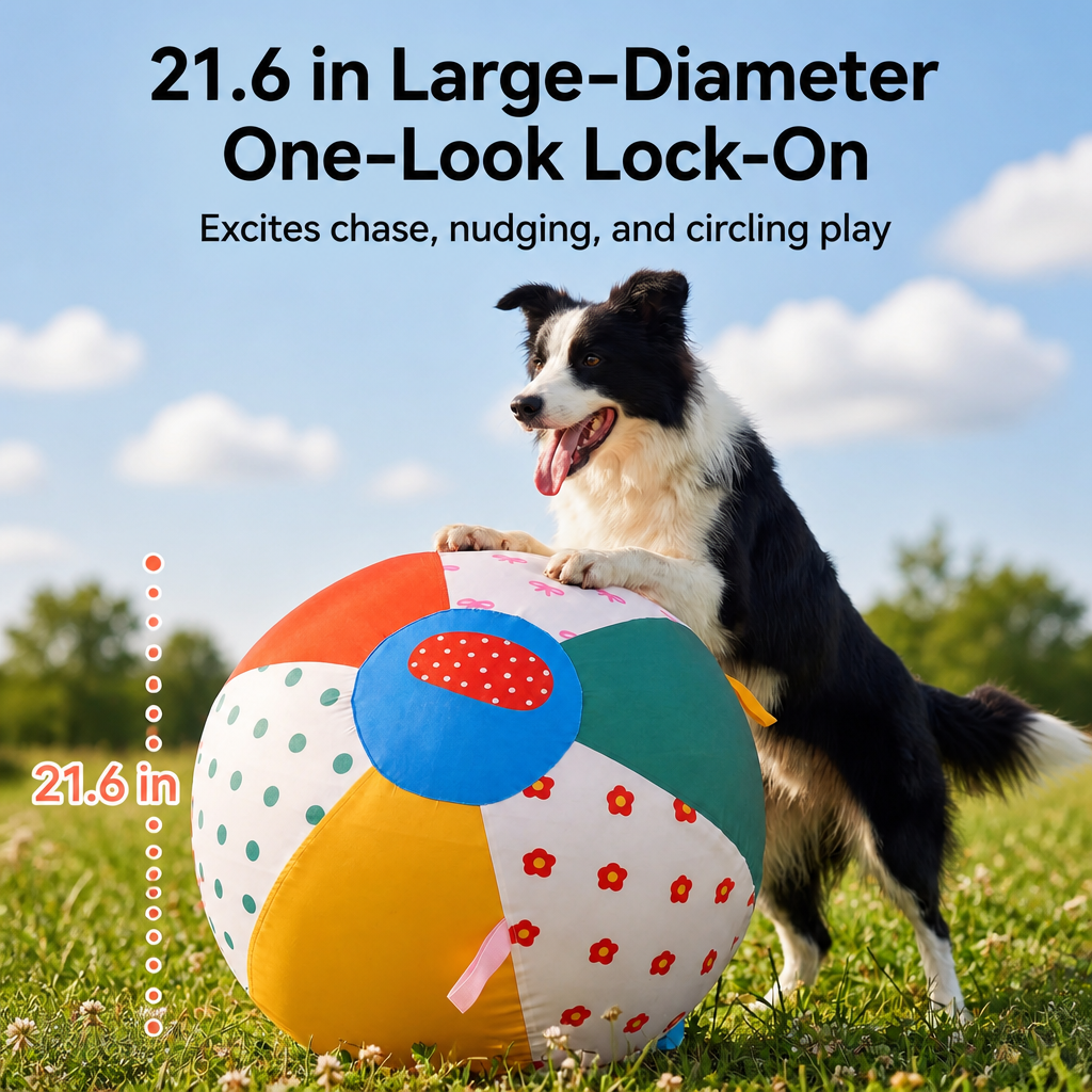Oversized Interactive Dog Ball for Fetch and Tug-of-War