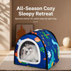 Semi-Enclosed Waterproof Pet Bed with Washable Cover
