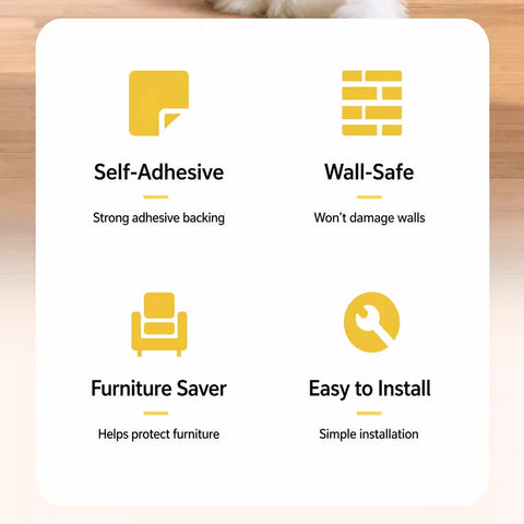 Vertical Adhesive Felt Cat Scratcher Mat for Walls & Furniture